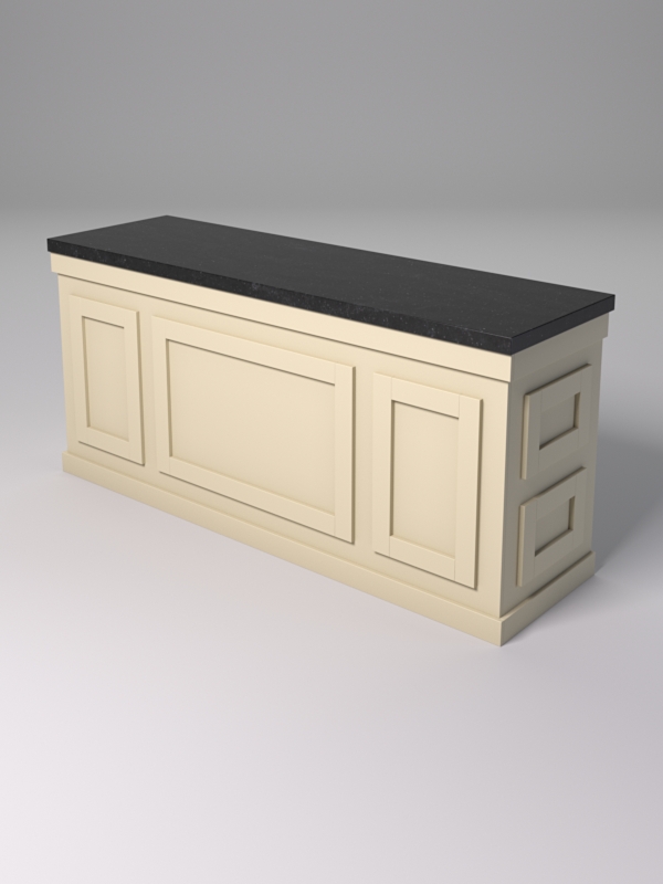 Стол для цветочного магазина БУКЕТ №6Л, столешница из искусственного камня, Крем Вайс