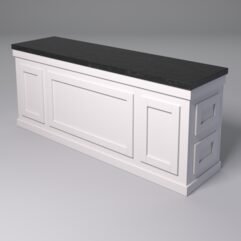 Стол для цветочного магазина БУКЕТ №7Л, столешница из искусственного камня, Белый