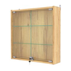 Витрина настенная с регулировочными полками №1-1А-РЕГ, Дуб Золотистый