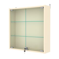 Витрина настенная с регулировочными полками №1-1А-РЕГ, Крем Вайс