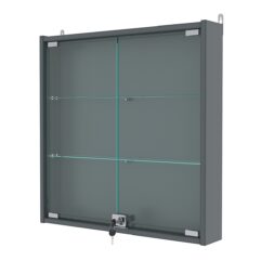 Витрина настенная с регулировочными полками №1-1АУ-РЕГ, Темно-Серый