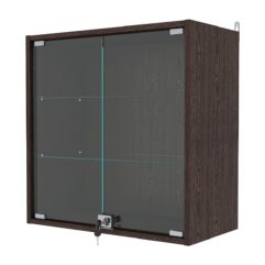 Витрина настенная с регулировочными полками №1-1АГ-РЕГ, Дуб Венге