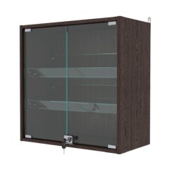 Витрина настенная с регулировочными полками №1-1АКГ-РЕГ, Дуб Венге