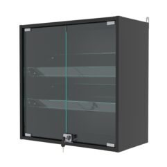 Витрина настенная с регулировочными полками №1-1АКГ-РЕГ, Черный