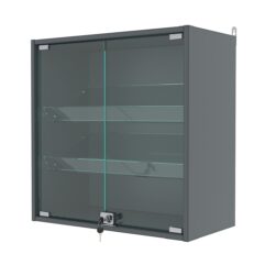 Витрина настенная с регулировочными полками №1-1АКГ-РЕГ, Темно-Серый