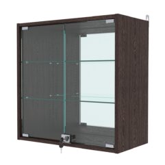 Витрина настенная с регулировочными полками №1-2АГ-РЕГ с зеркалом, Дуб Венге