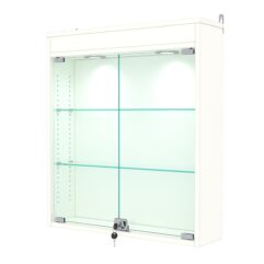 Витрина настенная с регулировочными полками №1-3А-РЕГ с подсветкой, Белый