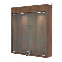 Витрина настенная с регулировочными полками №1-3А-РЕГ с подсветкой, Орех