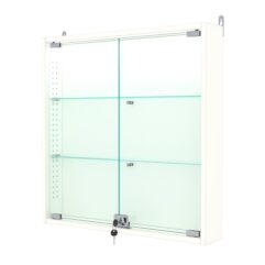 Витрина настенная с регулировочными полками №1-3АУ-РЕГ с подсветкой, Белый