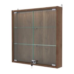 Витрина настенная с регулировочными полками №1-3АУ-РЕГ с подсветкой, Орех