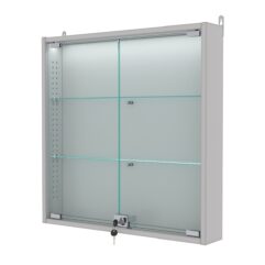 Витрина настенная с регулировочными полками №1-3АУ-РЕГ с подсветкой, Серый