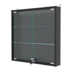 Витрина настенная с регулировочными полками №1-3АУ-РЕГ с подсветкой, Черный