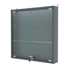 Витрина настенная с регулировочными полками №1-3АУ-РЕГ с подсветкой, Темно-Серый