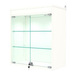 Витрина настенная с регулировочными полками №1-3АГ-РЕГ с подсветкой, Белый