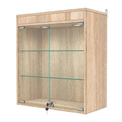 Витрина настенная с регулировочными полками №1-3АГ-РЕГ с подсветкой, Дуб Сонома