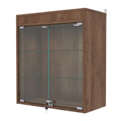 Витрина настенная с регулировочными полками №1-3АГ-РЕГ с подсветкой, Орех