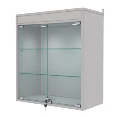 Витрина настенная с регулировочными полками №1-3АГ-РЕГ с подсветкой, Серый