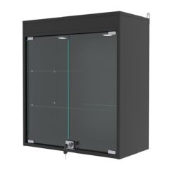 Витрина настенная с регулировочными полками №1-3АГ-РЕГ с подсветкой, Черный