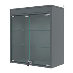 Витрина настенная с регулировочными полками №1-3АГ-РЕГ с подсветкой, Темно-Серый