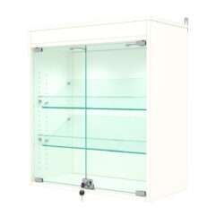 Витрина настенная с регулировочными полками №1-3АКГ-РЕГ с подсветкой, Белый