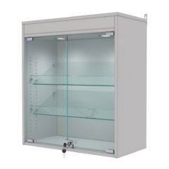 Витрина настенная с регулировочными полками №1-3АКГ-РЕГ с подсветкой, Серый