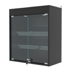 Витрина настенная с регулировочными полками №1-3АКГ-РЕГ с подсветкой, Черный