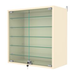 Витрина настенная с регулировочными полками №1-5АГ-РЕГ, Крем Вайс