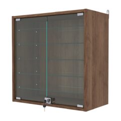 Витрина настенная с регулировочными полками №1-5АГ-РЕГ, Орех