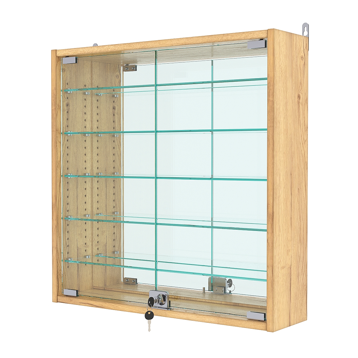 Витрина настенная с регулировочными полками №1-6А-РЕГ, Дуб Золотистый