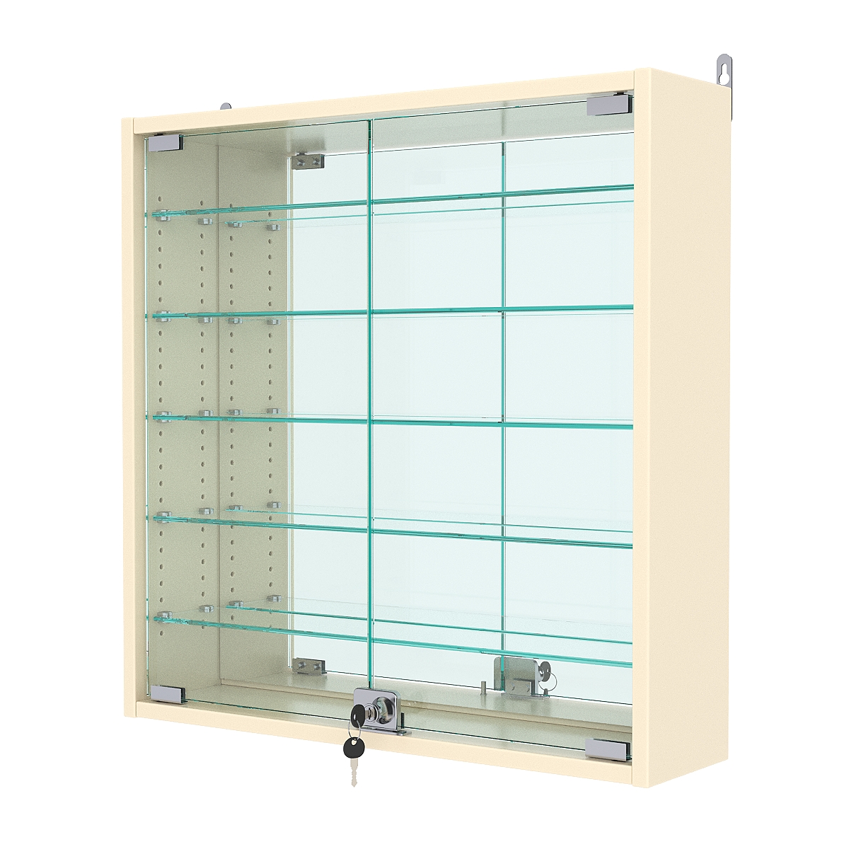 Витрина настенная с регулировочными полками №1-6А-РЕГ, Крем Вайс