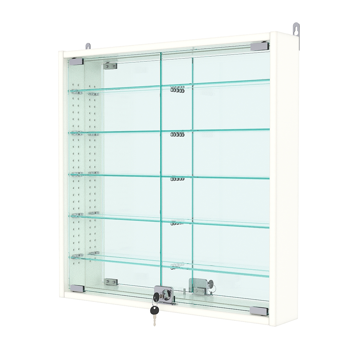 Витрина настенная с регулировочными полками №1-6АУ-РЕГ, Белый