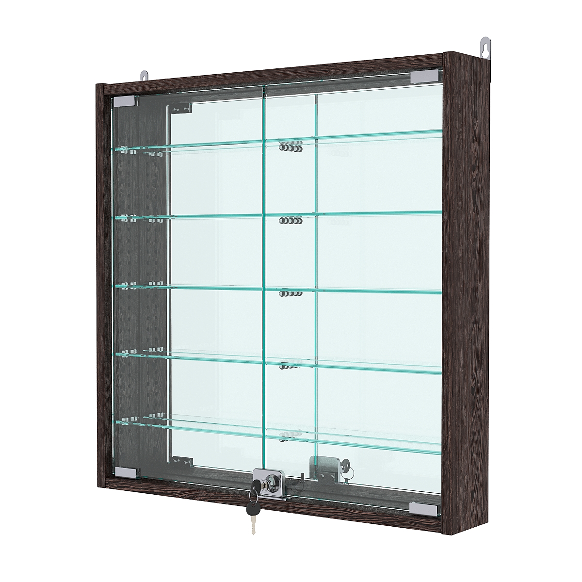 Витрина настенная с регулировочными полками №1-6АУ-РЕГ, Дуб Венге