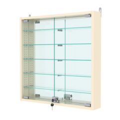 Витрина настенная с регулировочными полками №1-6АУ-РЕГ, Крем Вайс