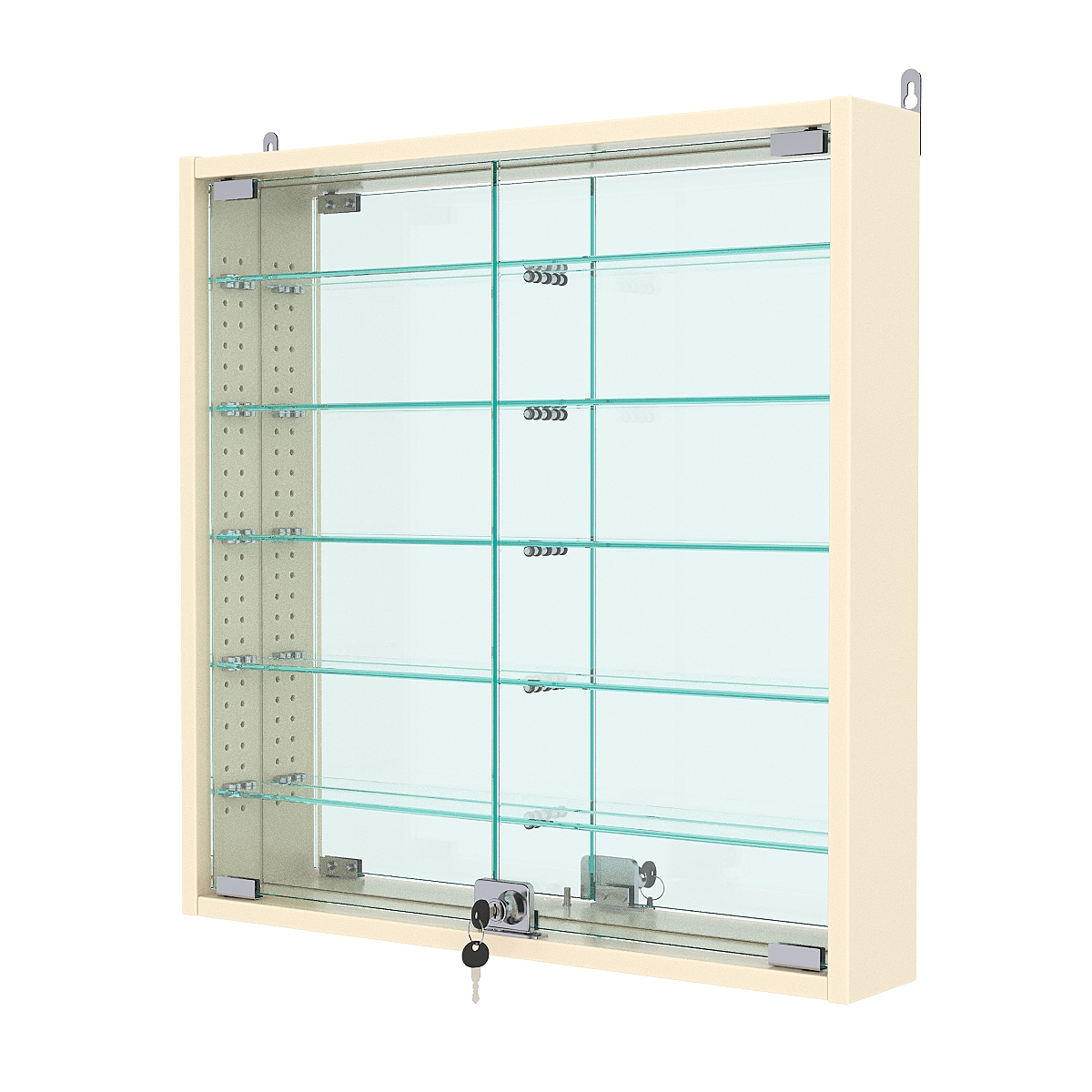 Витрина настенная с регулировочными полками №1-6АУ-РЕГ, Крем Вайс