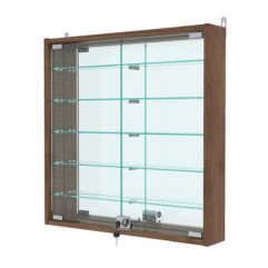 Витрина настенная с регулировочными полками №1-6АУ-РЕГ, Орех