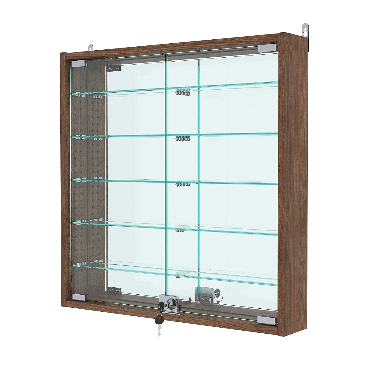 Витрина настенная с регулировочными полками №1-6АУ-РЕГ, Орех