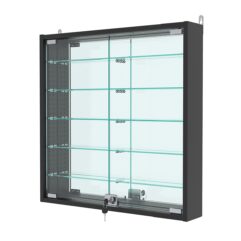 Витрина настенная с регулировочными полками №1-6АУ-РЕГ, Черный