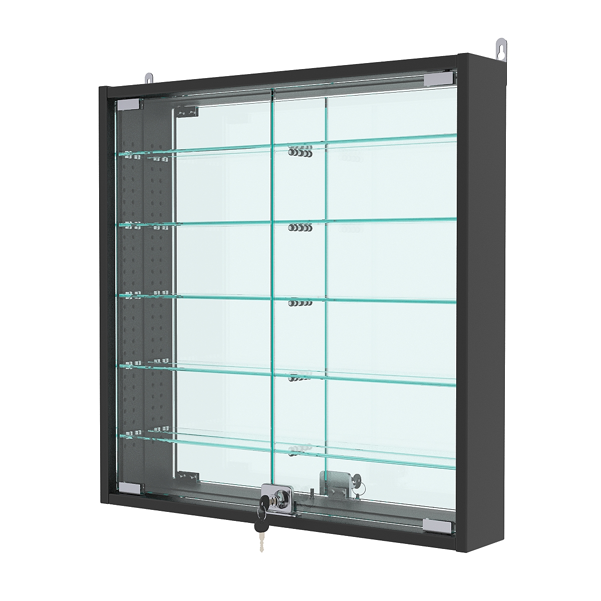 Витрина настенная с регулировочными полками №1-6АУ-РЕГ, Черный