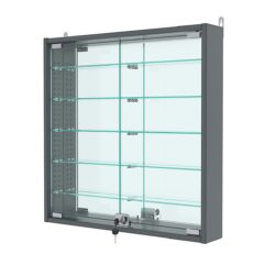 Витрина настенная с регулировочными полками №1-6АУ-РЕГ, Темно-Серый
