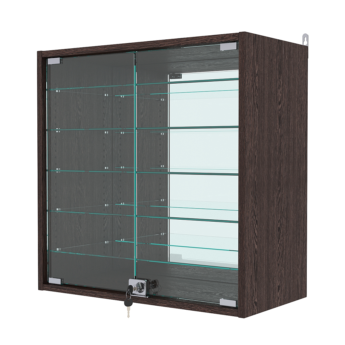 Витрина настенная с регулировочными полками №1-6АГ-РЕГ, Дуб Венге