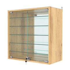 Витрина настенная с регулировочными полками №1-6АГ-РЕГ, Дуб Золотистый