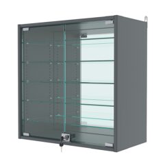 Витрина настенная с регулировочными полками №1-6АГ-РЕГ, Темно-Серый