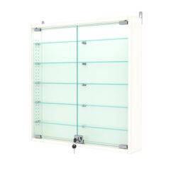 Витрина настенная с регулировочными полками №1-7АУ-РЕГ с подсветкой, Белый