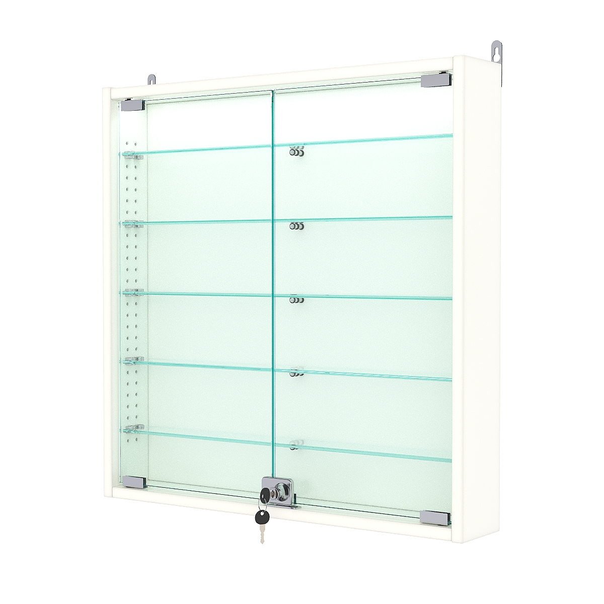 Витрина настенная с регулировочными полками №1-7АУ-РЕГ с подсветкой, Белый