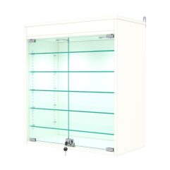 Витрина настенная с регулировочными полками №1-7АГ-РЕГ с подсветкой, Белый
