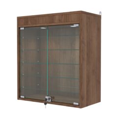 Витрина настенная с регулировочными полками №1-7АГ-РЕГ с подсветкой, Орех