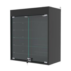 Витрина настенная с регулировочными полками №1-7АГ-РЕГ с подсветкой, Черный