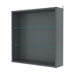 Витрина настенная с регулировочными полками №1-1Г-РЕГ, Темно-Серый