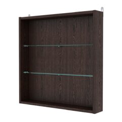 Витрина настенная с регулировочными полками №1-1ГУ-РЕГ, Дуб Венге