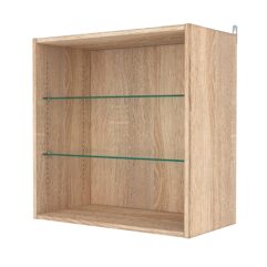 Витрина настенная с регулировочными полками №1-1ГГ-РЕГ, Дуб Сонома